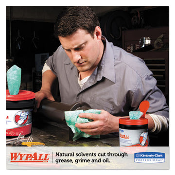 WypAll® Heavy-duty Waterless Cleaning Wipes, 12 X 9 1-2, Green-white, 50-canister, 8-ct freeshipping - TVN Wholesale